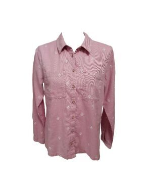 Women's WHITE STUFF Pink & White Button Down Shirt Size 6
